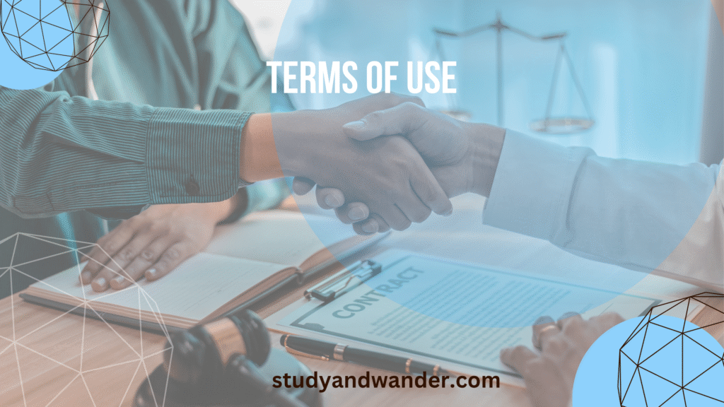 Terms of Use – Study and Wander Blog Legal Policy