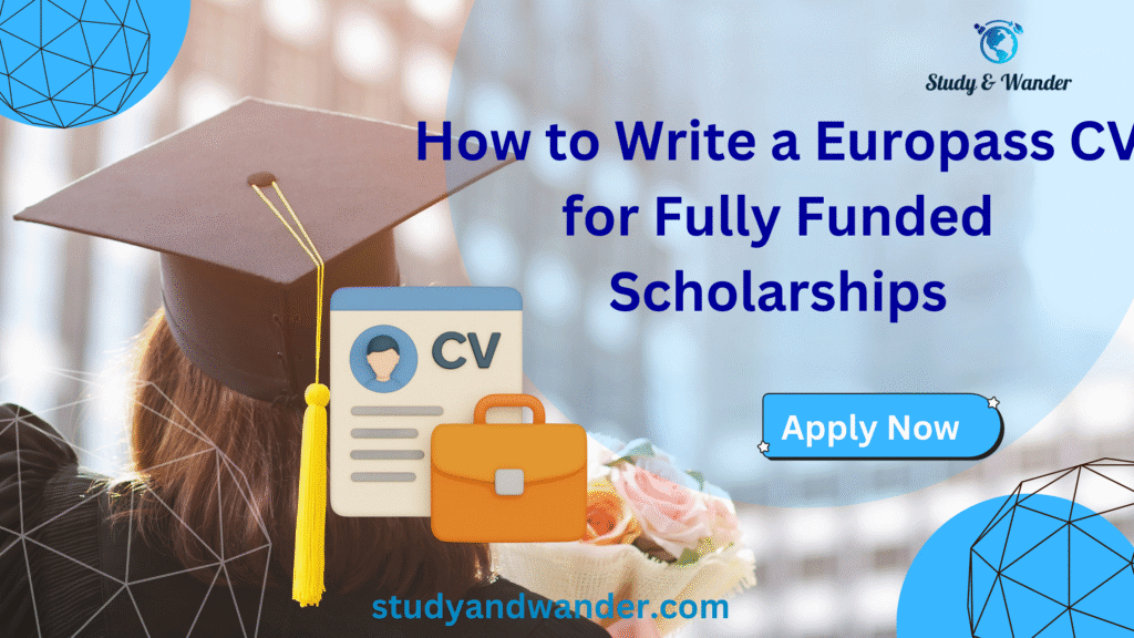 Europass CV for fully funded scholarships guide, showing how to write a winning resume for European scholarship applications.
